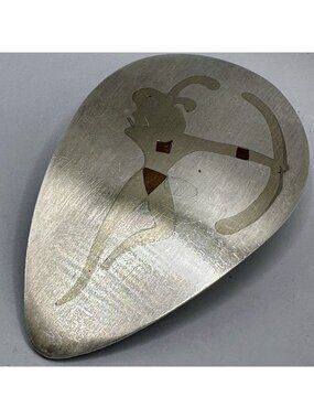 Los Castillo Taxco Modernist Figural Archer Brooch Metales Casados 128